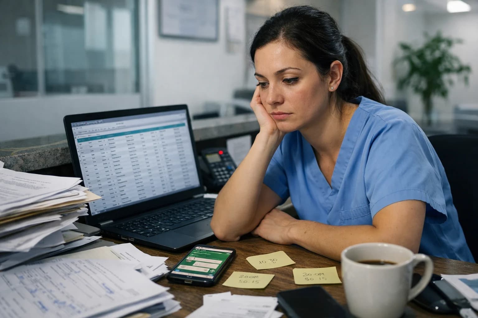 Clinic compliance risk dashboard with patient data warnings